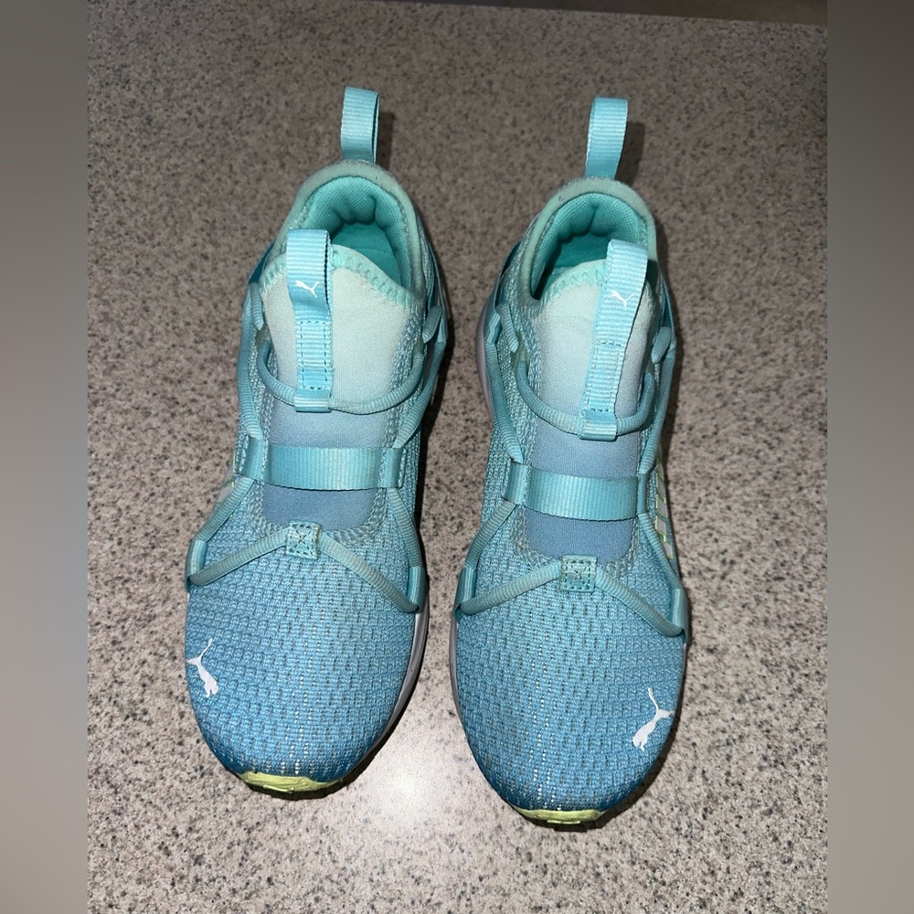 Girls' Puma Softride Ombré Running Shoes Blue  Size 6